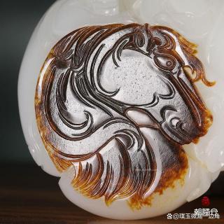 罕见聚黑皮和田玉籽料 忠义关公 白度一级细度高 甄选关公手把件