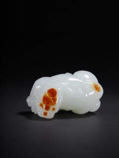 和田玉貔貅,尺寸:6.0×3.3×3.1厘米,重量87克